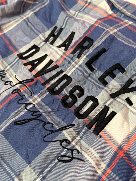 Harley-Davidson Tops - Harley Davidson Plaid Button Up Shirt‎ Womens Small Embroidered Y2K